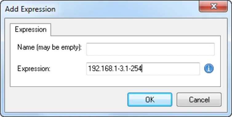 Adding a scan range expression